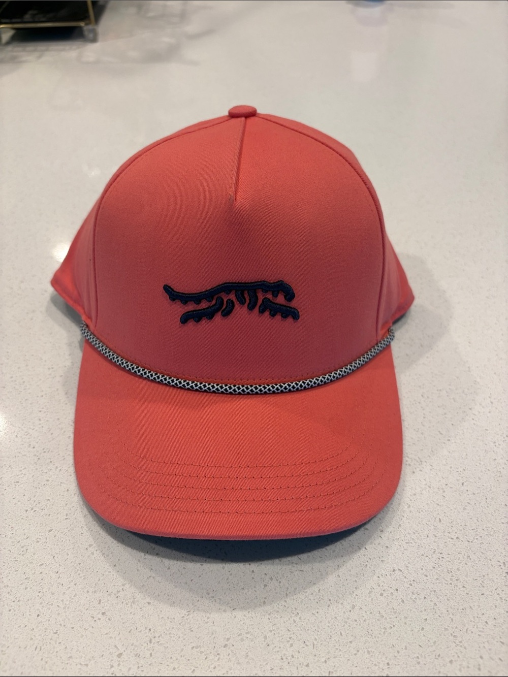 Sun Day Red Rope Hat - Feisty Flamingo with Embroidered Navy Tiger Logo